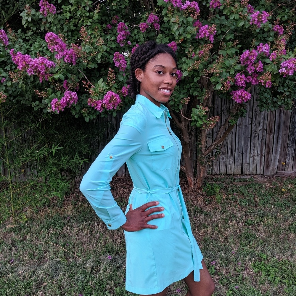 🧜🏾‍♀️Stylish Seafoam Shirt Dress & Belt
